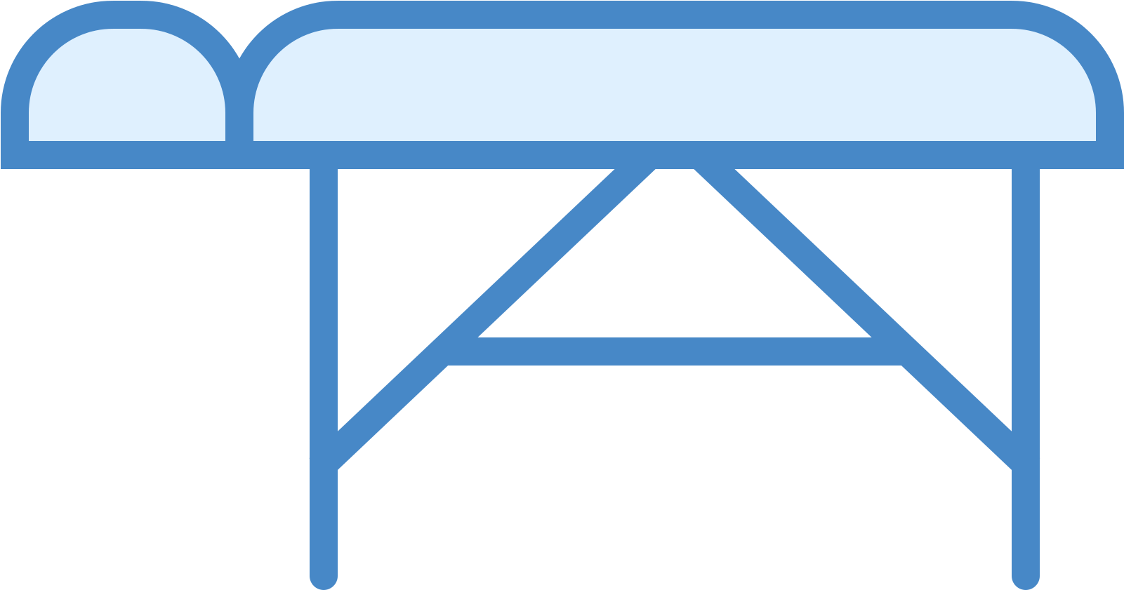 Massage Table Icon_ Blue Background