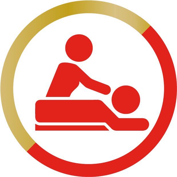 Massage Therapy Icon Redand Gold