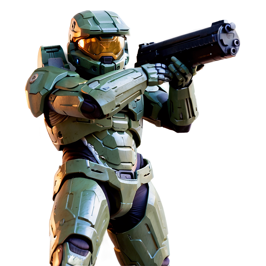 Master Chief Action Pose Png 43