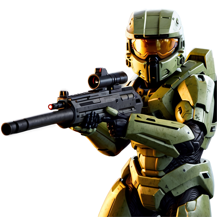 Master Chief Assault Rifle Ready Png 1