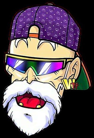 Master_ Roshi_ Stylized_ Portrait PNG with transparent background