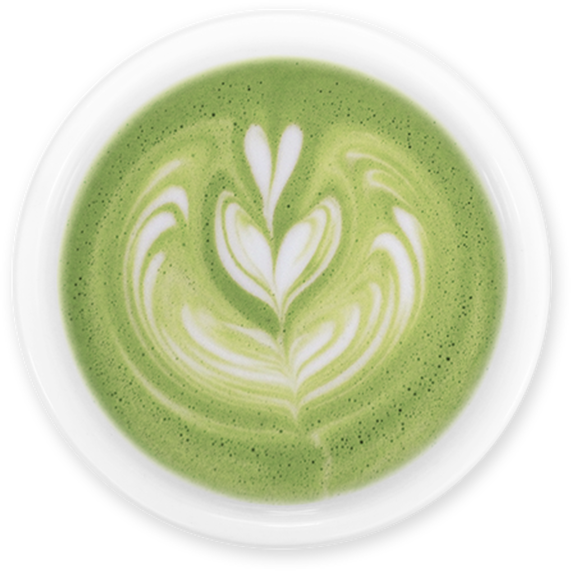 Matcha Latte Art Top View