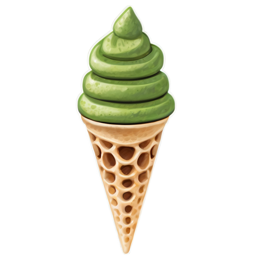 Matcha Waffle Cone Png 06282024