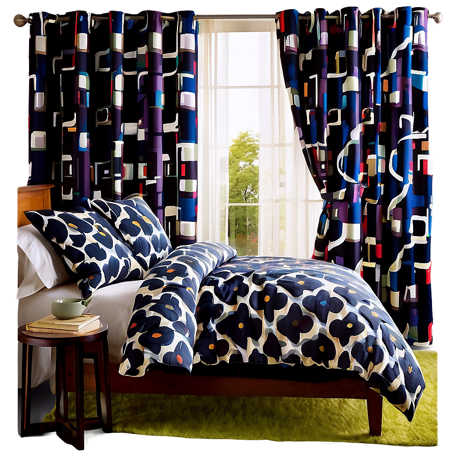 Matching Bedding and Curtains PNG 06262024 PNG with transparent background
