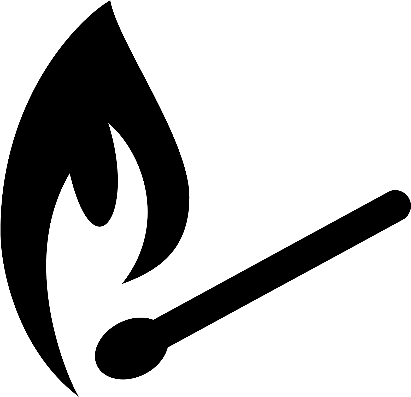 Matchstickand Flame Icon PNG with transparent background