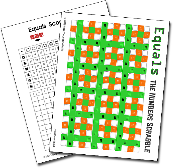 Math Scrabble Board Game Sheets