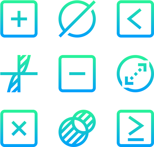 Mathematical Operation Icons Set