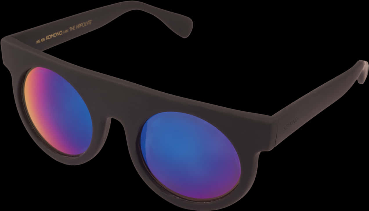 Matte Black Sunglasseswith Reflective Lenses