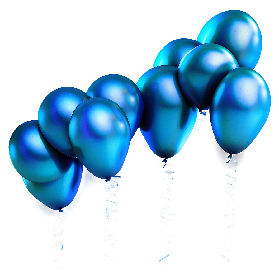 Matte Blue Balloons Png 06122024