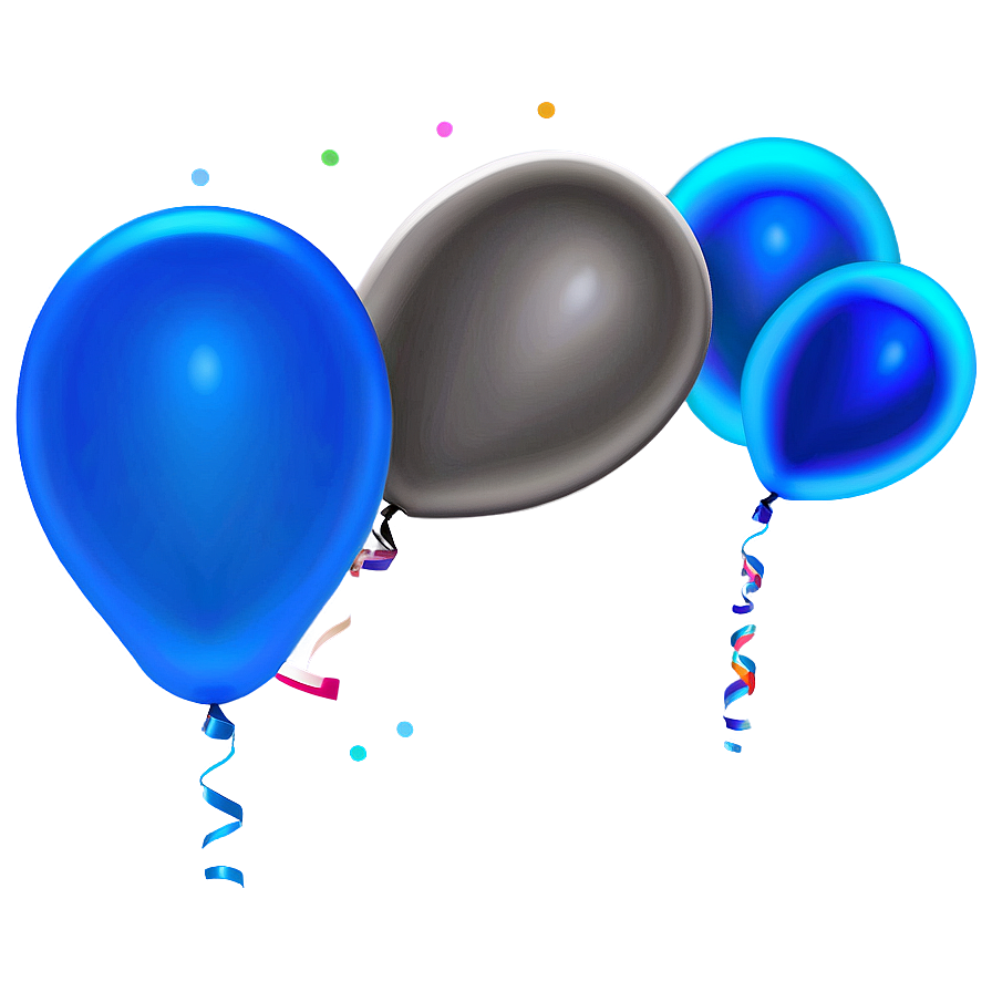 Matte Blue Balloons Png 95