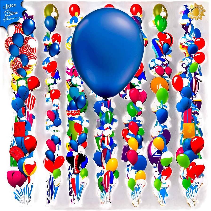 Matte Blue Balloons Png Aqc