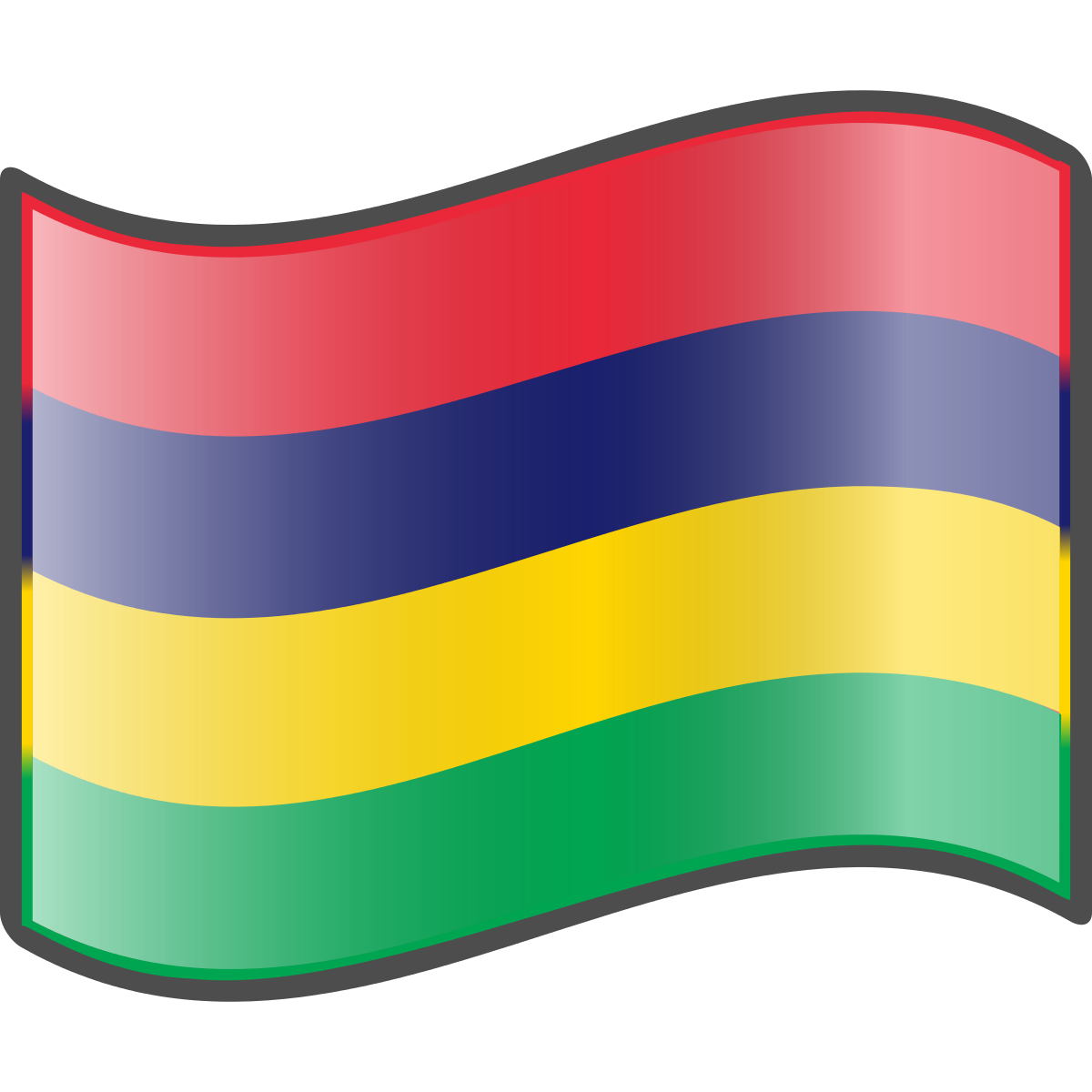 Mauritius National Flag Waving