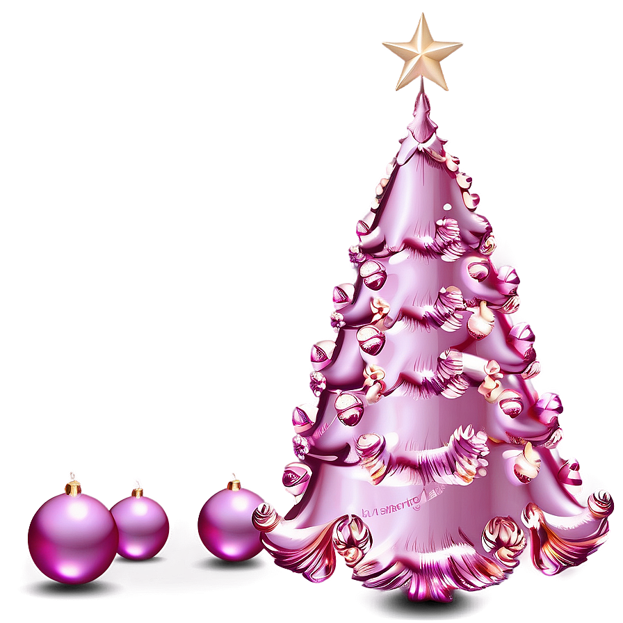 Mauve Pink Christmas Tree Png 06122024