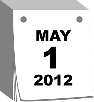 May1st2012 Calendar Page PNG with transparent background