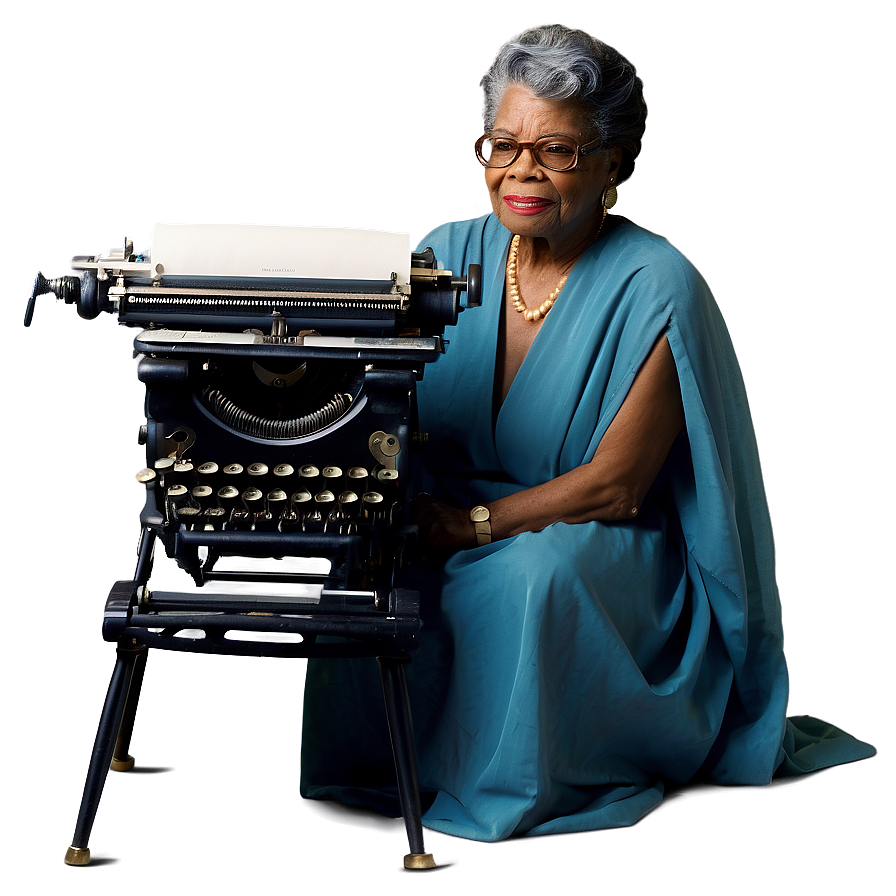 Maya Angelou And Her Typewriter Png 62