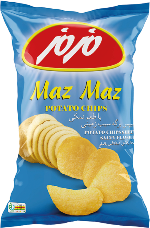 Maz Maz Potato Chips Package PNG with transparent background
