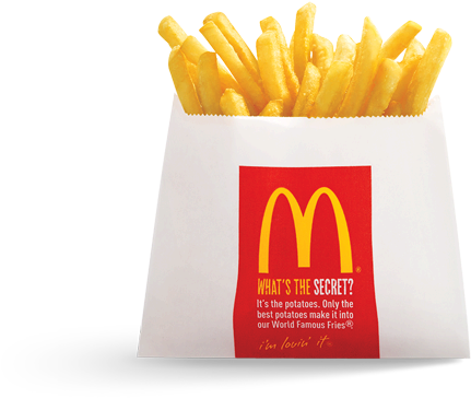 Mc Donalds Famous Fries Packaging PNG with transparent background