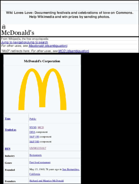 Mc Donalds Wikipedia Snapshot