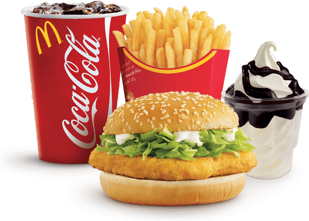 Mcdonald's Mcchicken Menu With Small Sundae - Mc Donalds Coca Cola, HD Png Download PNG with transparent background