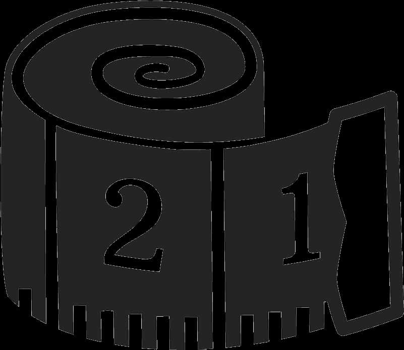 Measuring Tape Icon Blackand White