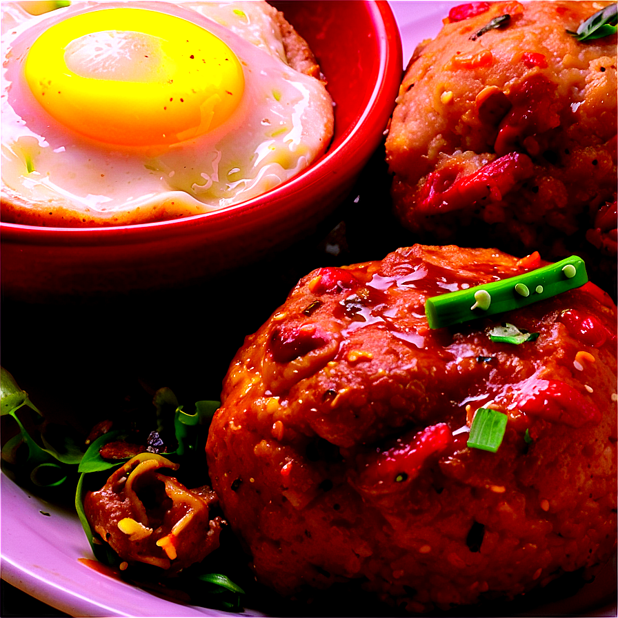 Meatball And Egg Breakfast Png 06242024