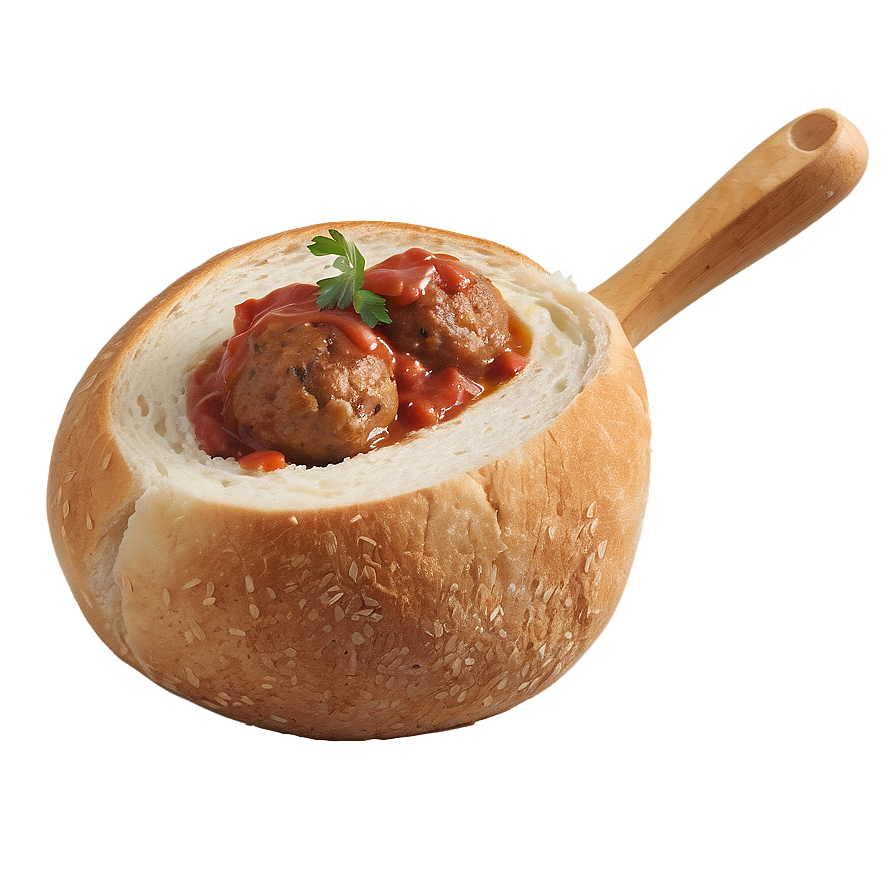 Meatball In Bread Bowl Png Rie