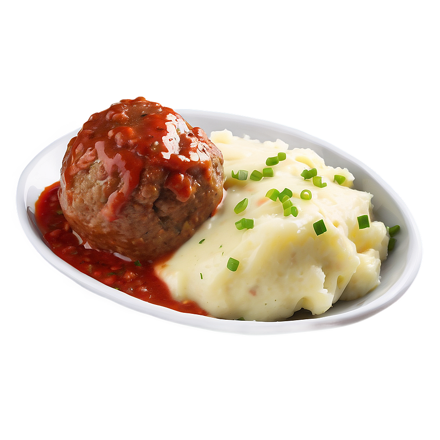 Meatball With Mashed Potatoes Png 06242024