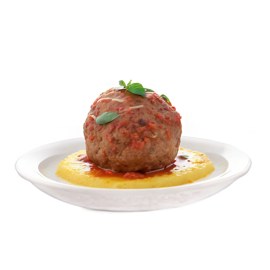 Meatball With Polenta Png 06242024