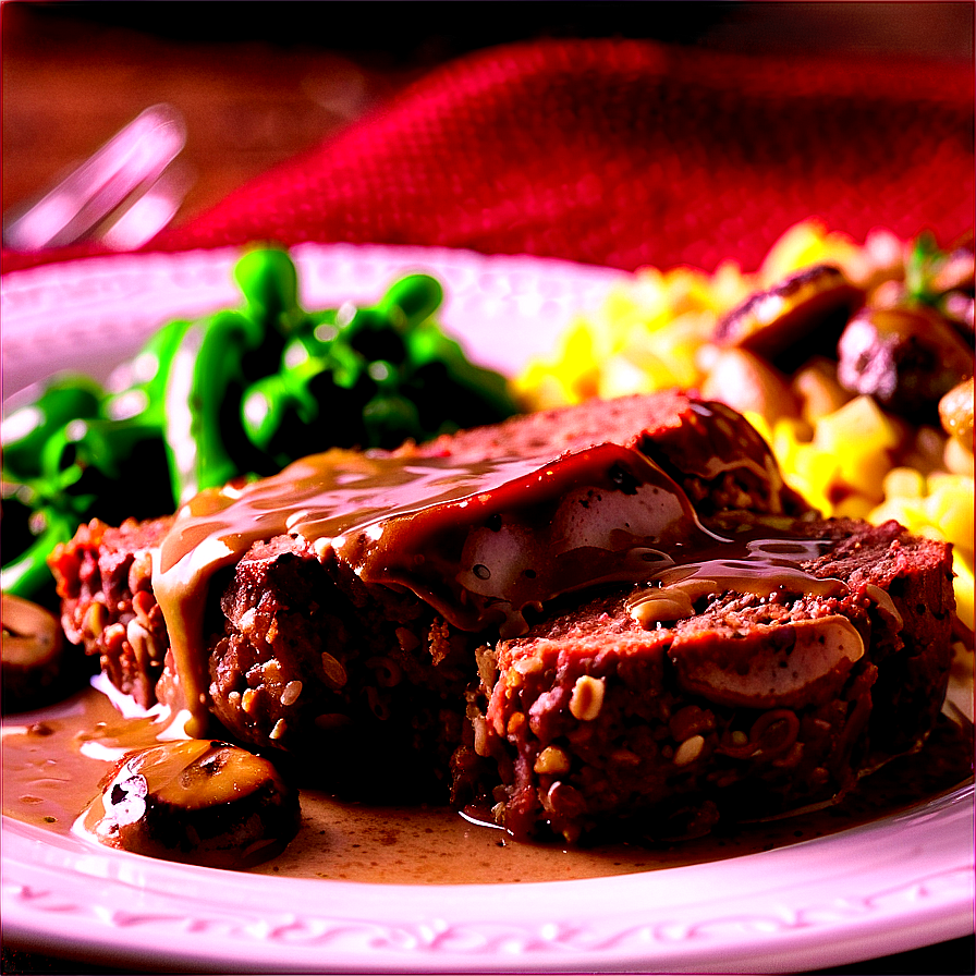 Meatloaf With Mushroom Gravy Png Khi61