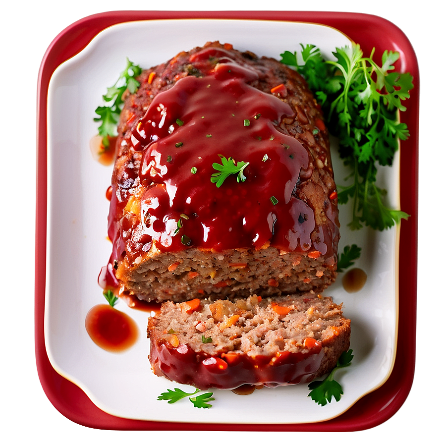 Meatloaf With Tangy Sauce Png Lkk