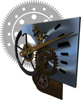 Mechanical Clockwork Gears PNG with transparent background