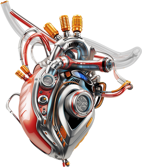 Mechanical Cybernetic Heart Illustration