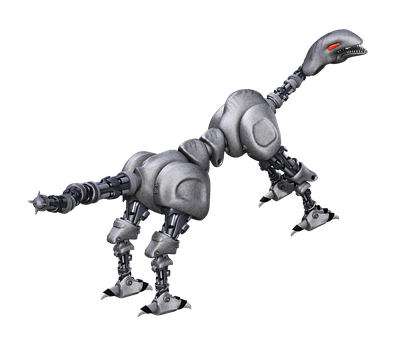 Mechanical Dinosaur Robot PNG with transparent background