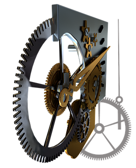 Mechanical Gear Clockwork Illustration PNG with transparent background