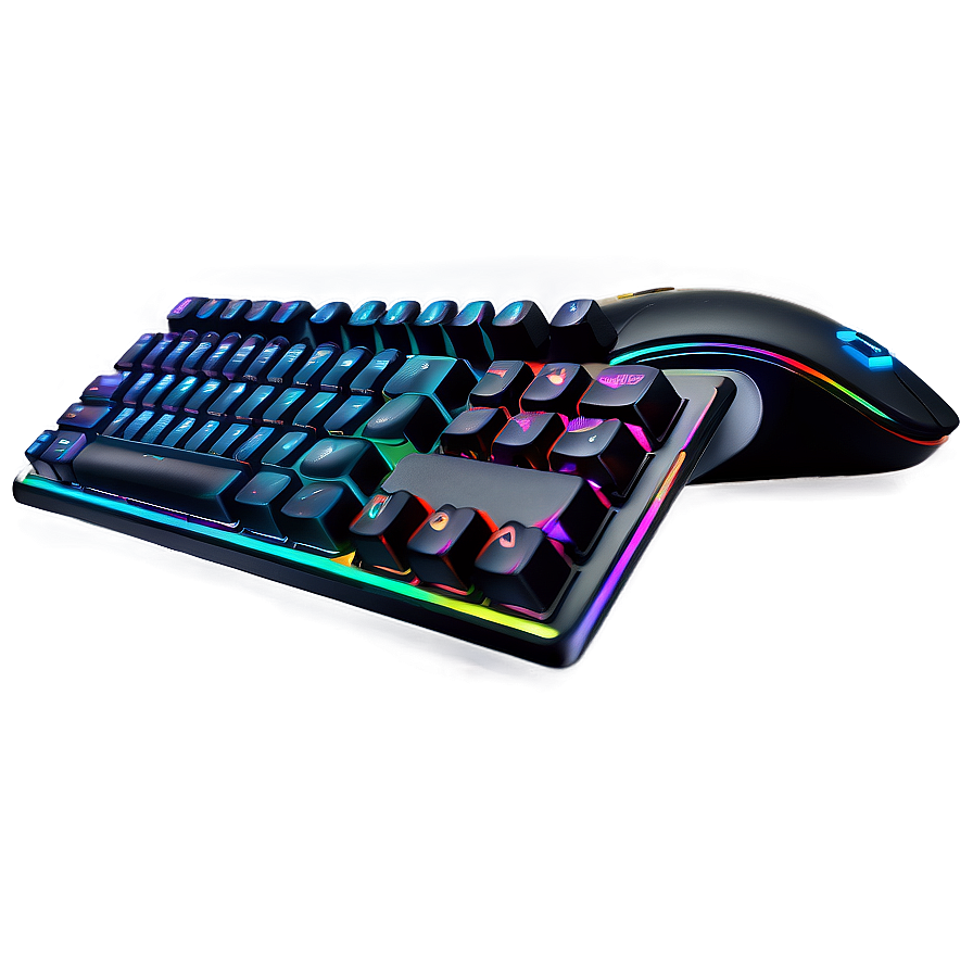 Mechanical Keyboard And Rgb Mouse Png Vro35