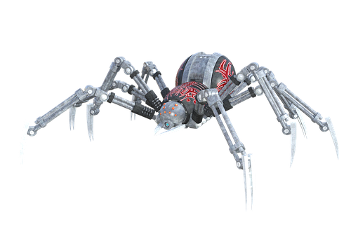 Mechanical Spider Robot Design PNG with transparent background