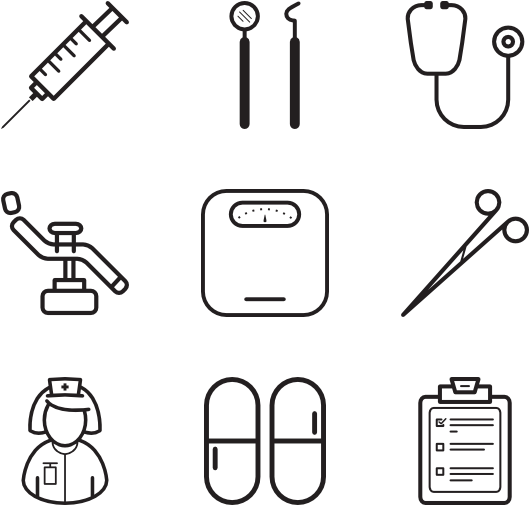 Medical Icons Set Vector PNG with transparent background