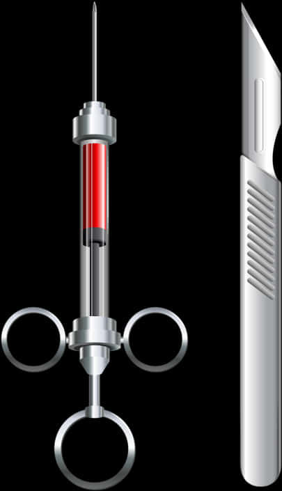 Medical Syringeand Scalpel Graphic