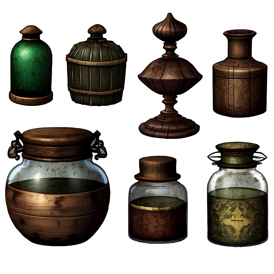 Medieval Apothecary Jars Png 85