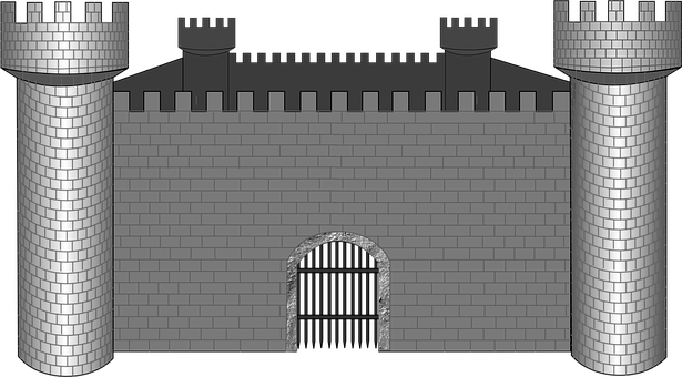 Medieval Castle Facade Illustration