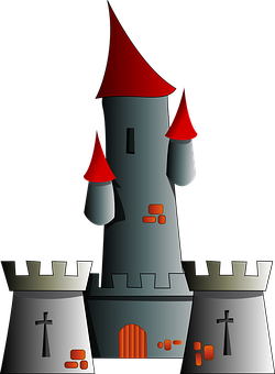 Medieval Fantasy Castle Illustration PNG with transparent background