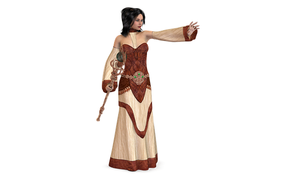 Medieval Fantasy Womanwith Staff