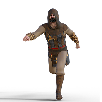 Medieval Knight Running PNG with transparent background