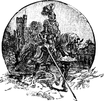 Medieval Knight Silhouette PNG with transparent background