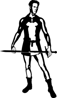 Medieval Knight Silhouette PNG with transparent background