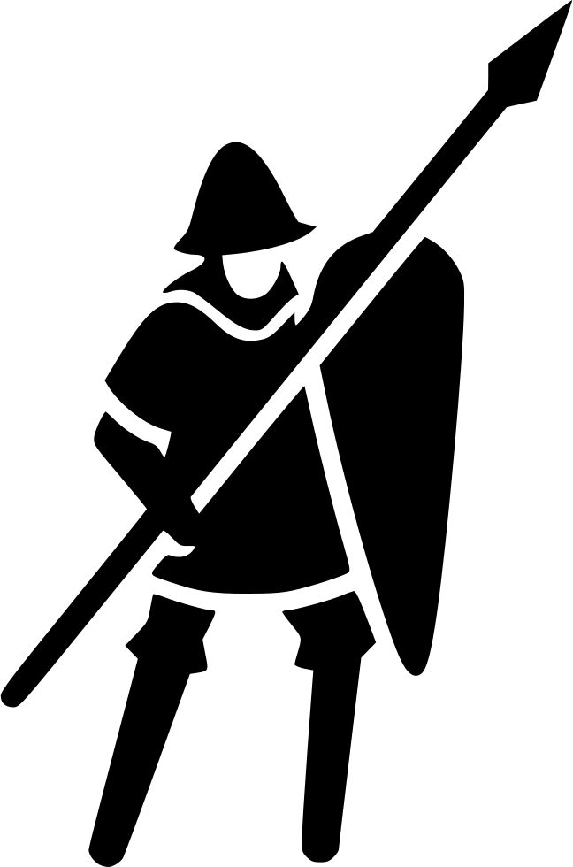 Medieval Knight Silhouettewith Spearand Shield