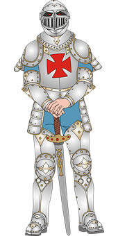 Medieval Knightin Armor PNG with transparent background