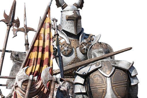 Medieval Knights Statues PNG with transparent background