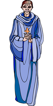 Medieval Monk Cartoon Character PNG with transparent background