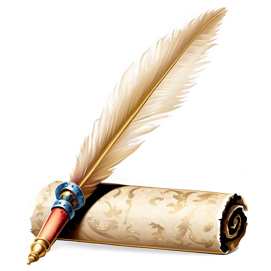 Medieval Scroll And Quill Png Iya